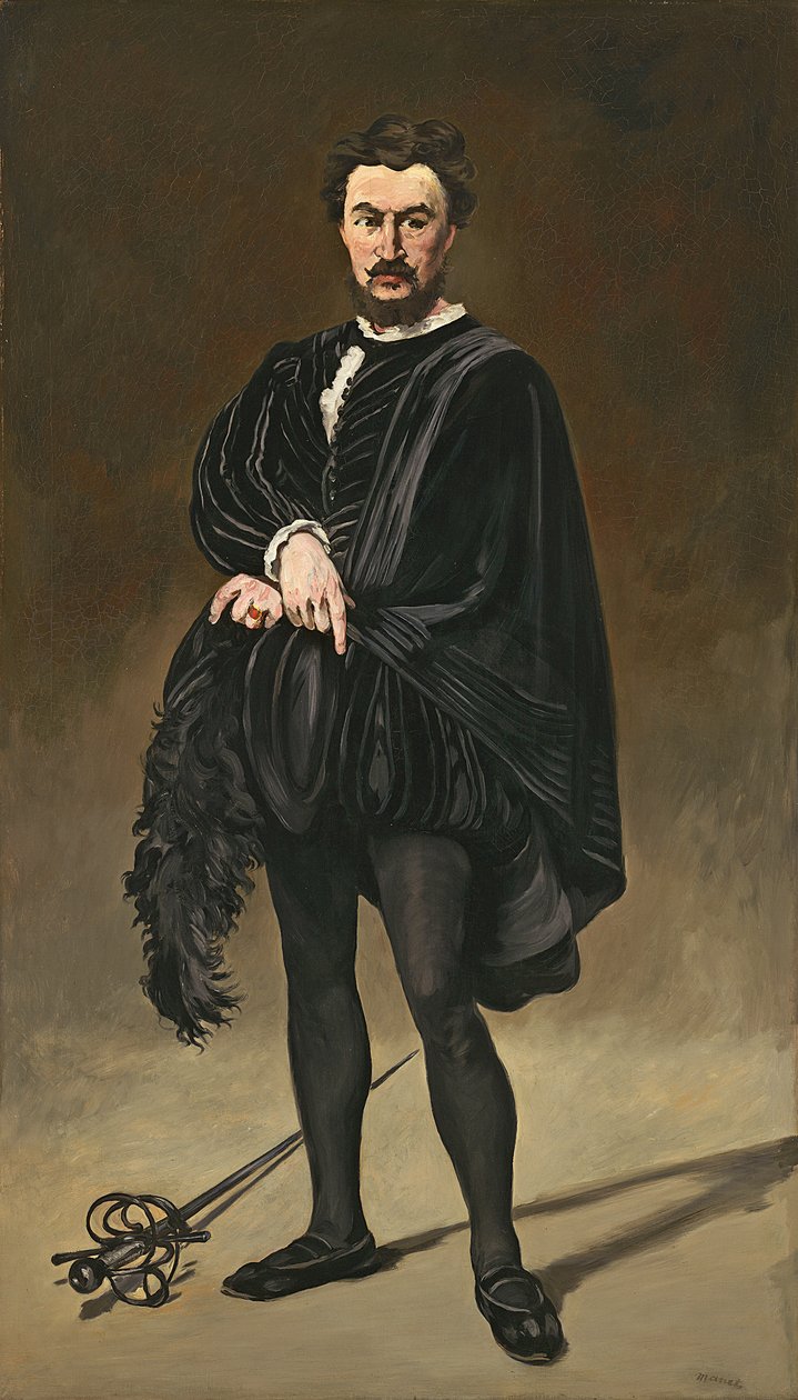 O ator trágico (Rouviere como Hamlet) de Édouard Manet
