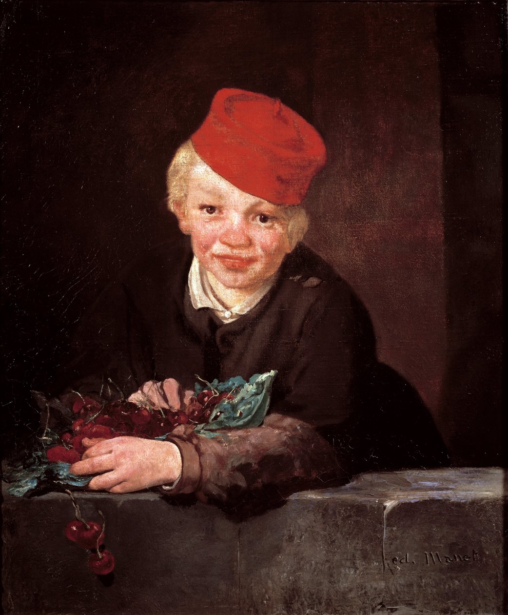 The cherry thief Painting by Edouard Manet (1832-1883) 1859 aproximadamente. Sol. 65,5x54,5 cm Oeiras (Lisboa), Fundação Gulbenkian de Édouard Manet