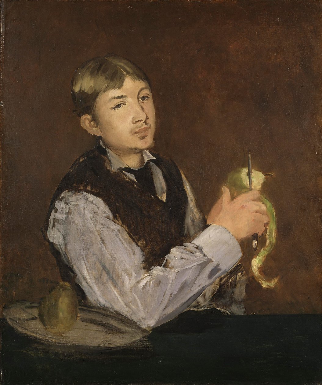 Menino jovem, desfolha, um, pêra, c.1867 de Édouard Manet