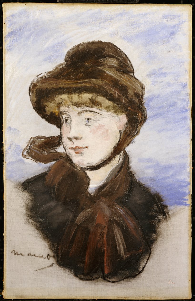 Moça de chapéu marrom, 1882 de Édouard Manet