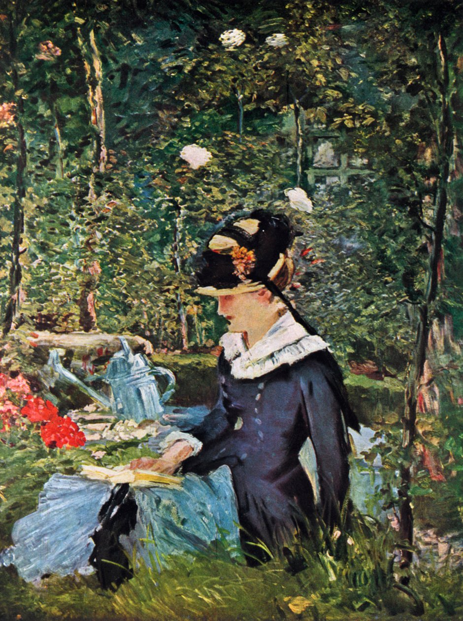 Moça no limiar do jardim em Bellevue, 1880. de Édouard Manet