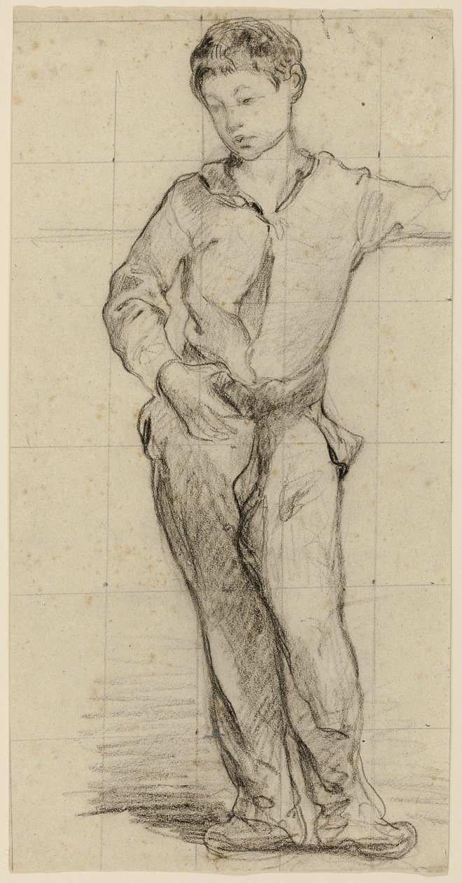 Young Man Standing (Léon Leenhoff) (reto); Esboço de Standing Boy (verso) de Édouard Manet