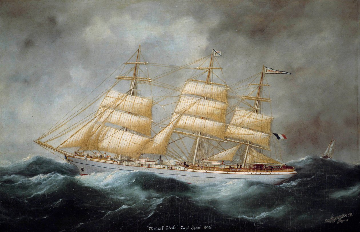 Vista do Capitão Hornier "Almirante Cecile". Pintura de Edward Adam (1847-1929). 1902. Saint Malo, Museu da Cidade de Edouard Marie Adam