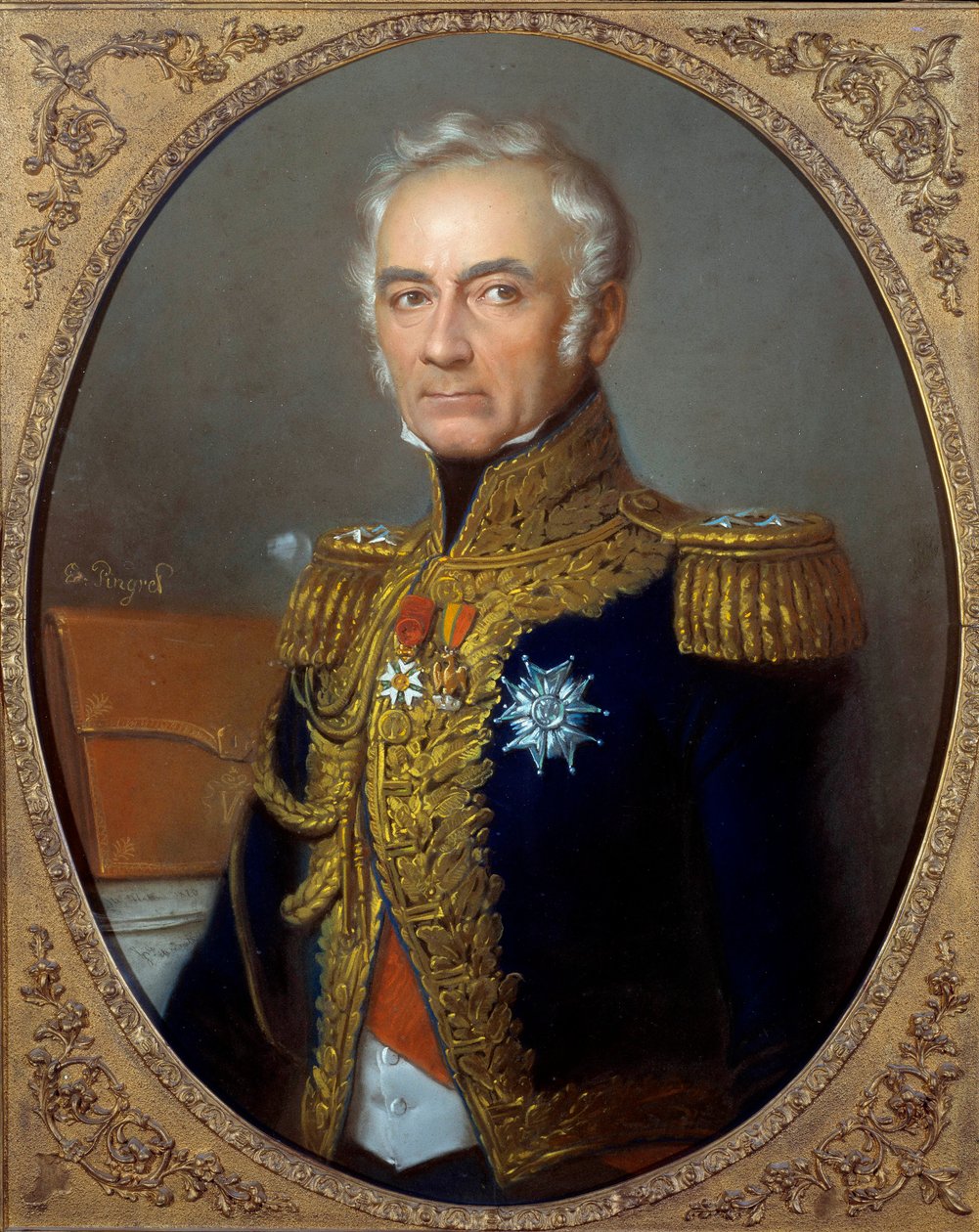 Retrato de Charles Tristan, Conde de Montholon (1783-1853) Pintura de Edouard Pingret (1788-1875) cerca de 1840, 82 x 67 cm. Paris, Musee de l