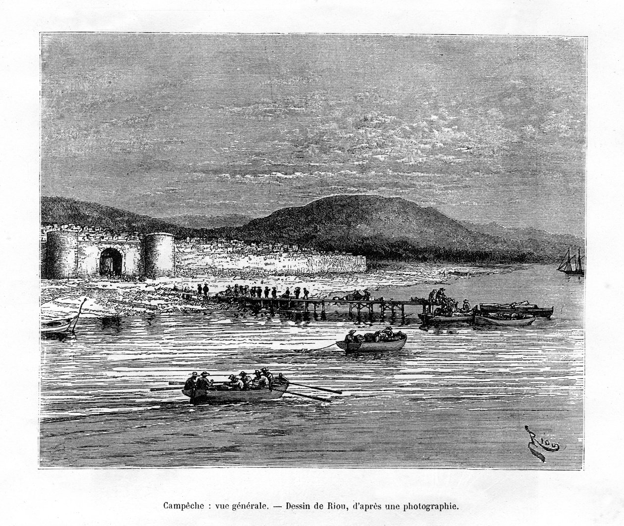Campeche, Yucatán, México, século XIX de Edouard Riou