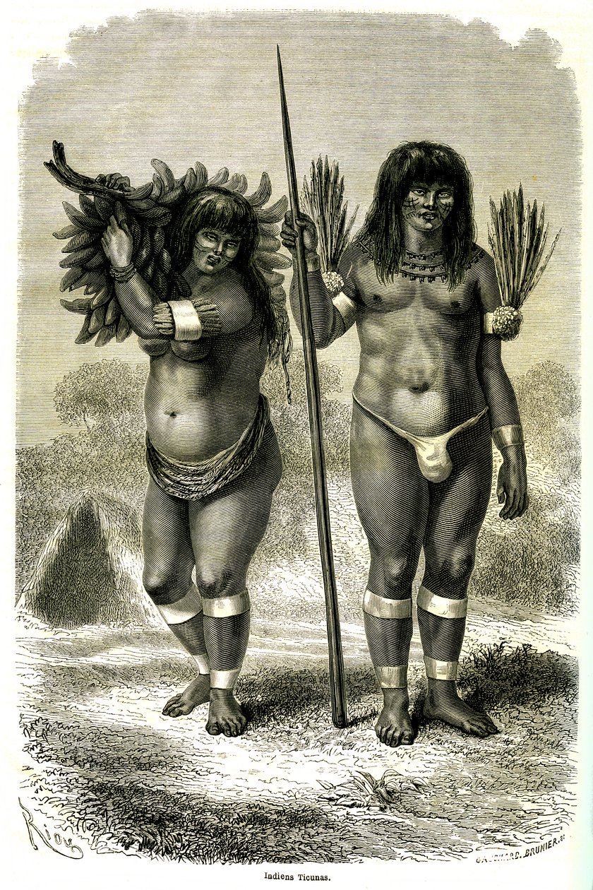 Casal de índios Ticuna do Peru de Edouard Riou
