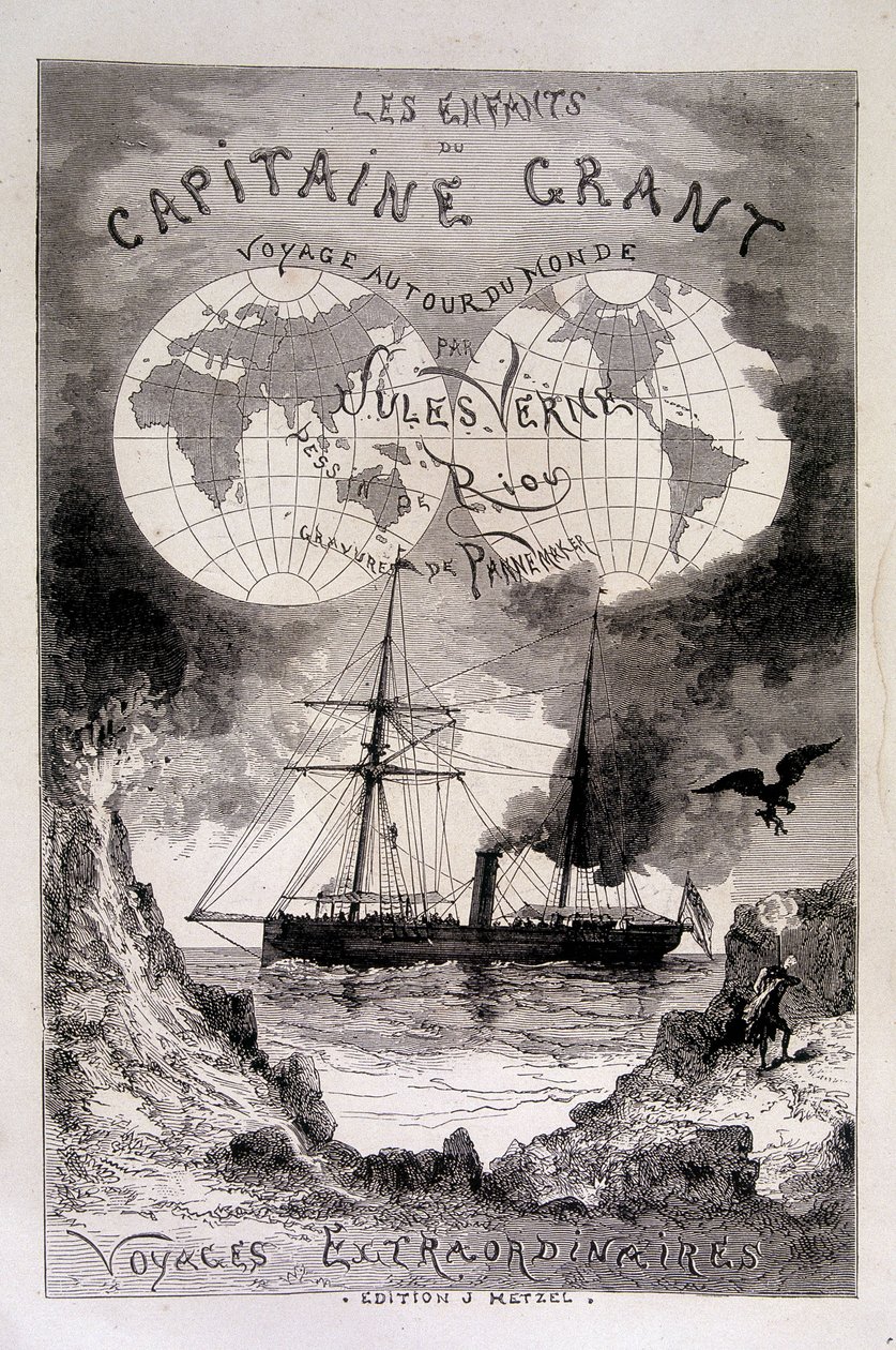 Frontispice "Os filhos do capitão Grant" de Jules Verne de Edouard Riou
