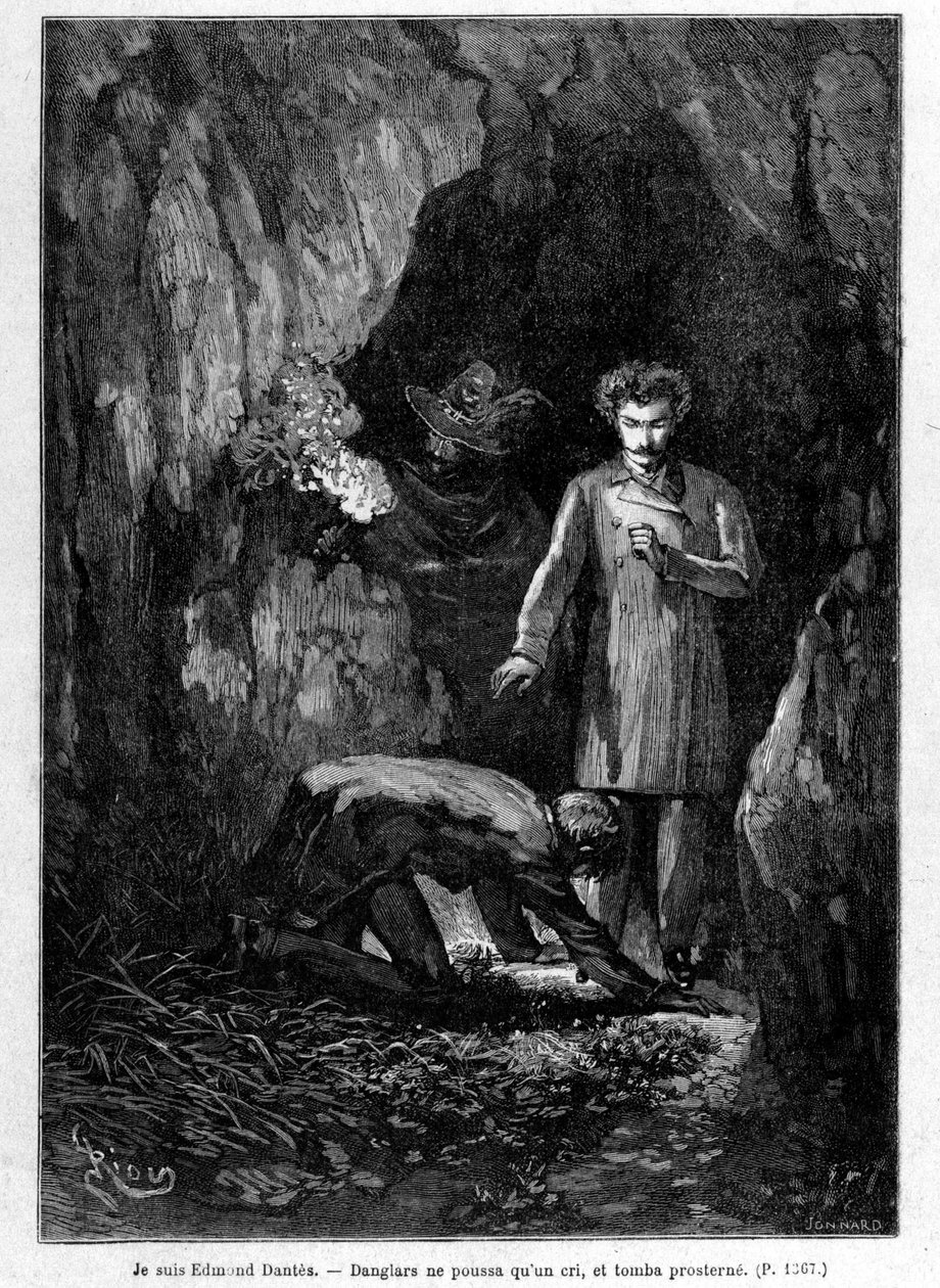 Je suis Edmond Dantès - Gravura de Riou, em "Le Comte de Monte-Cristo" de A. Dumas, ed. Jules Rouff & Cie de Edouard Riou