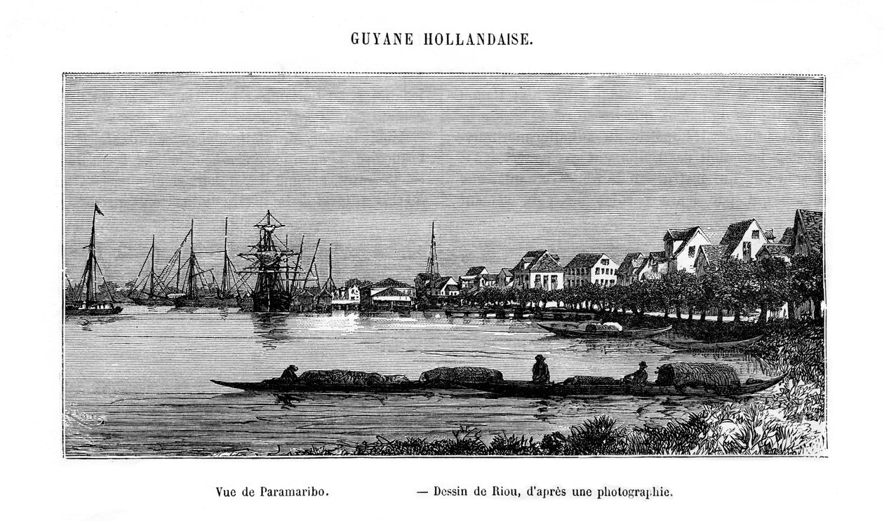 Paramaribo, República do Suriname, século XIX de Edouard Riou