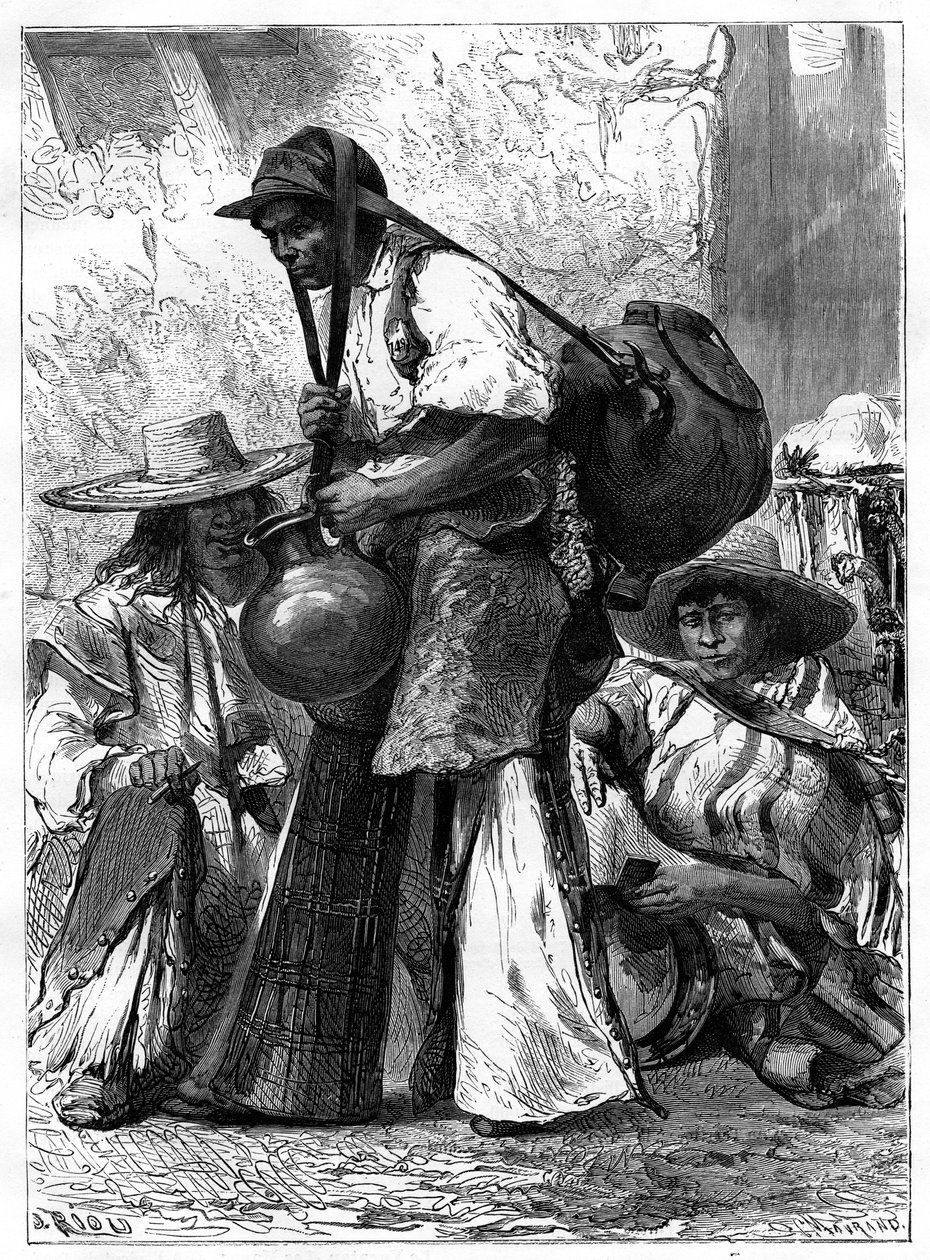 Vendedor de água, México, século XIX de Edouard Riou