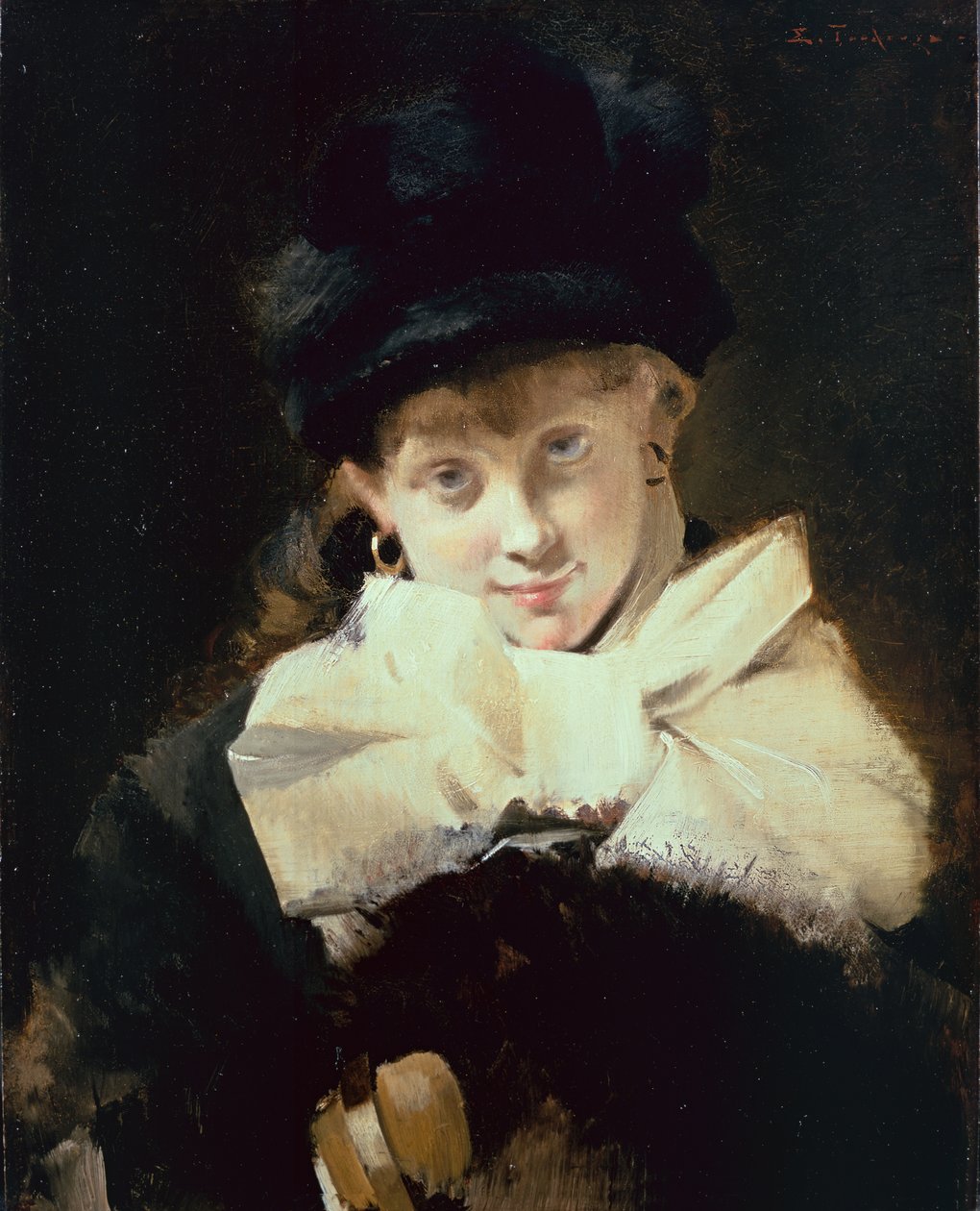 Retrato de uma jovem garota de Edouard Toudouze
