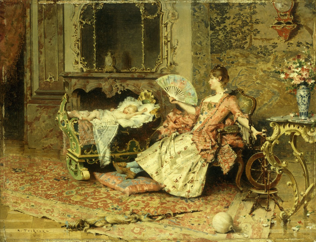 Assistindo o bebê de Edouard Toudouze