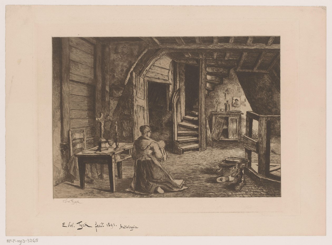 Interior do sótão de Edouard Tyck (signed by artist)