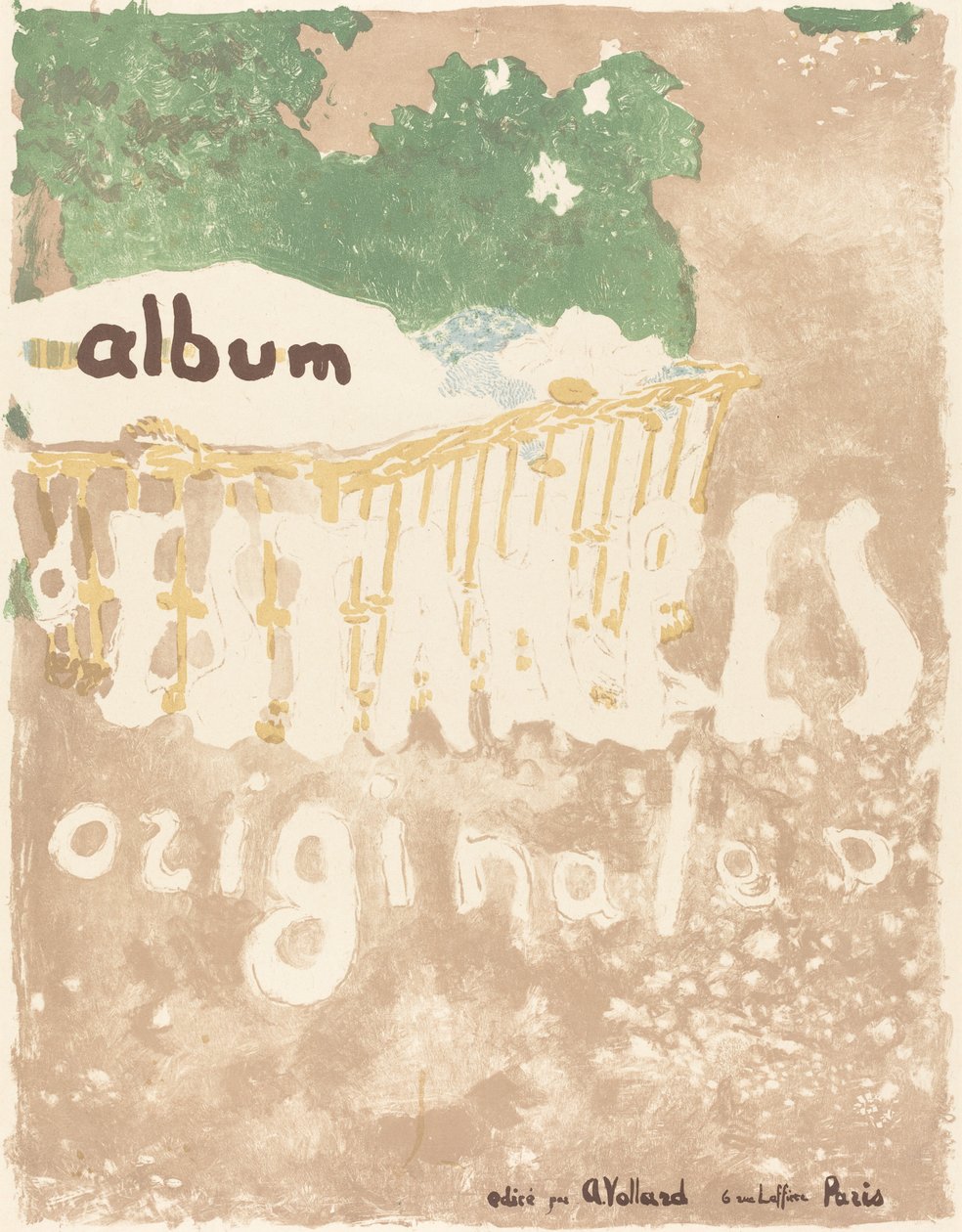 Um bebê em uma cesta ao ar livre (impressões originais da capa do álbum) de Edouard Vuillard