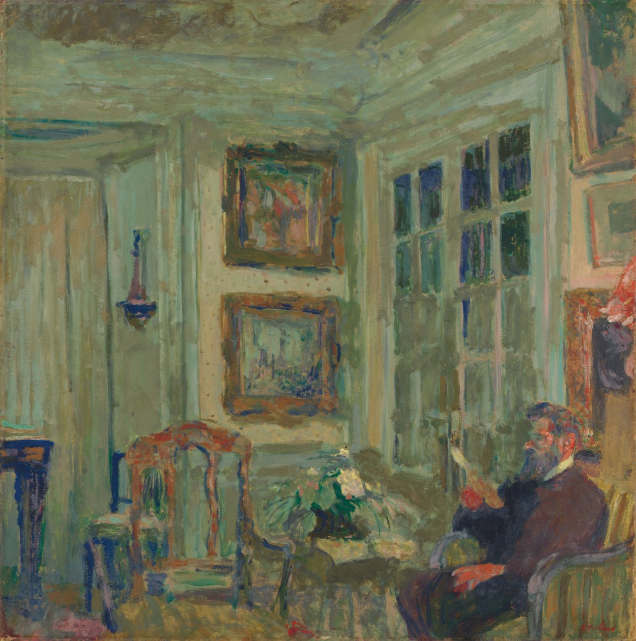 Arthur Fontaine Reading; Arthur Fontaine lendo, 1904 de Edouard Vuillard