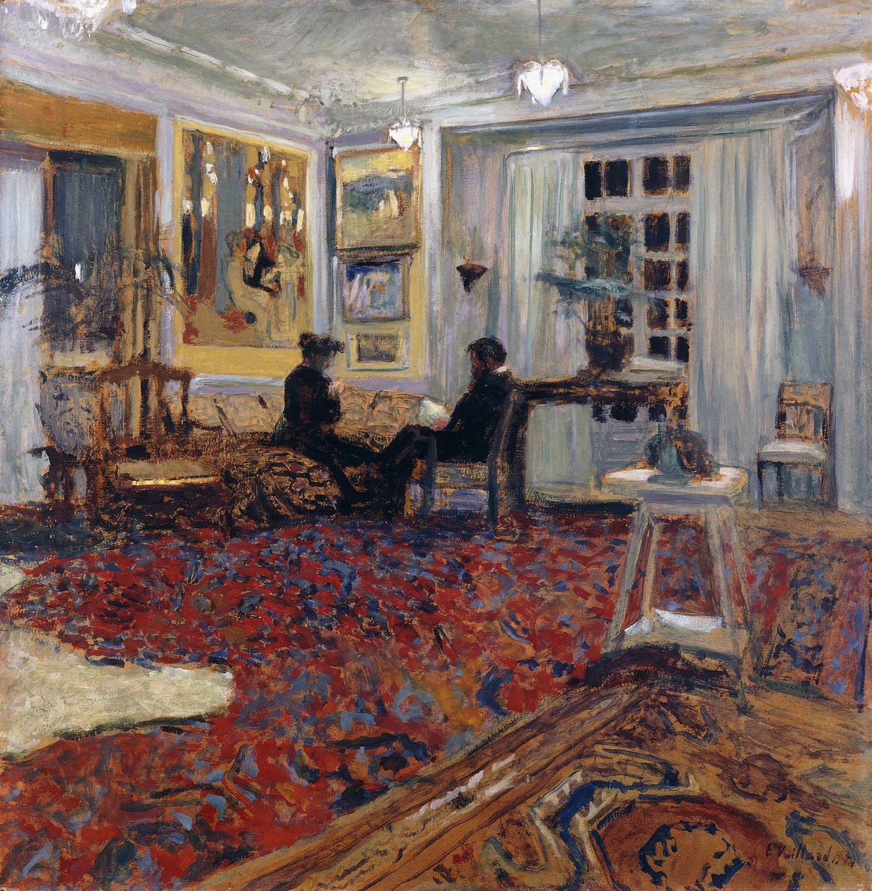 Bate-papo nos Fontaines: Sr. e Sra. Arthur Fontaine; Bate-papo no Fontaines: Monsieur e Madame Arthur Fontaine, 1904 de Edouard Vuillard