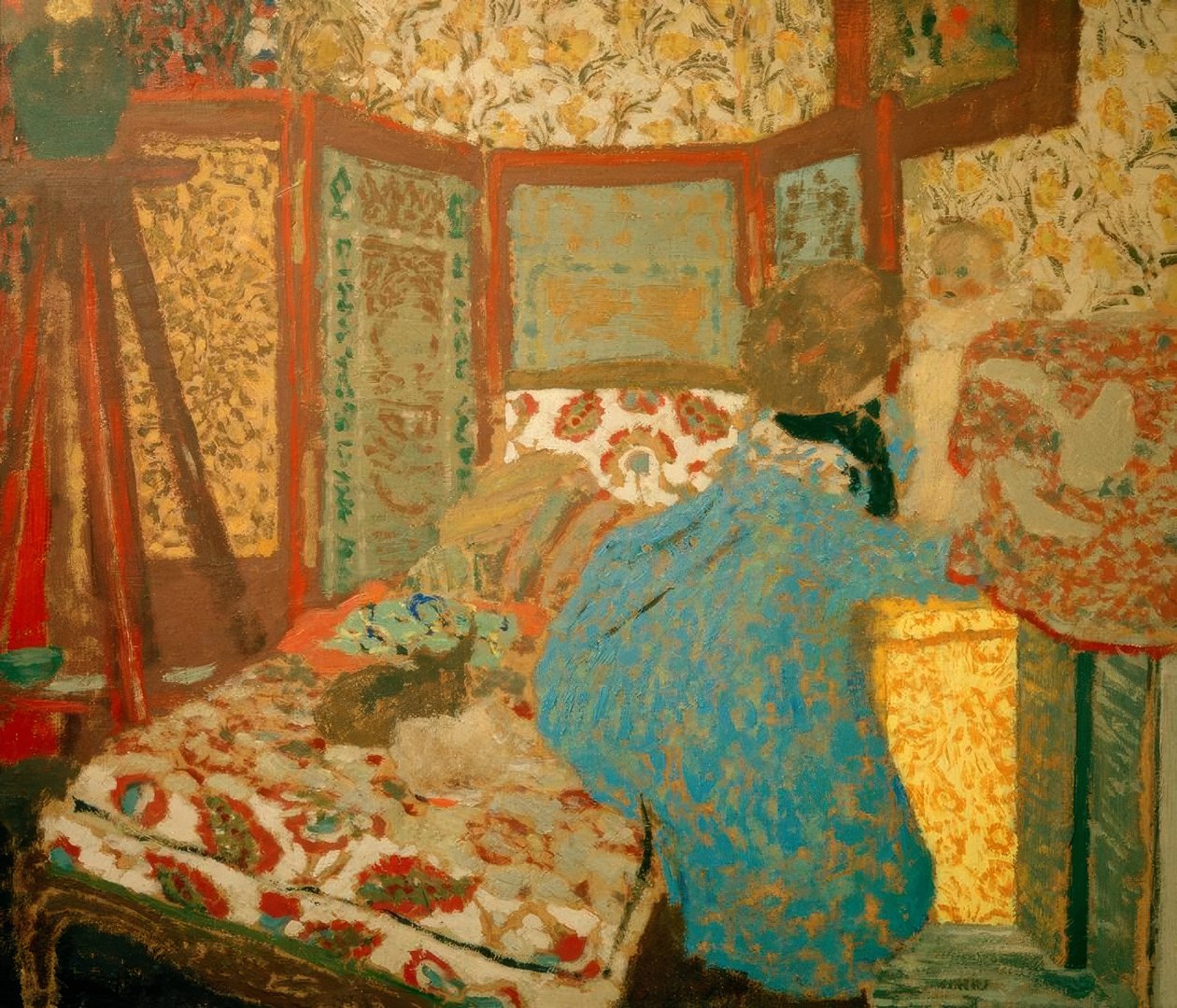A senhora azul com criança de Edouard Vuillard