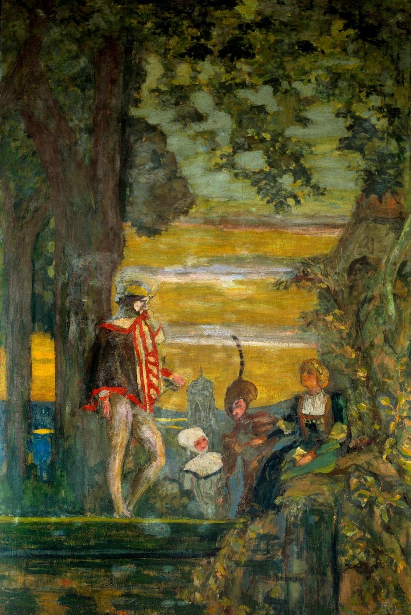 Griselidis Ilustração do conto de Charles Perrault, Paris do século XX, Comedy of the Champs Elysees (óleo sobre tela) de Edouard Vuillard