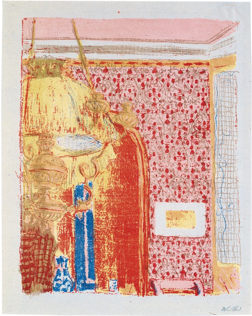 Interieur mit rosa Vorhängen II de Edouard Vuillard
