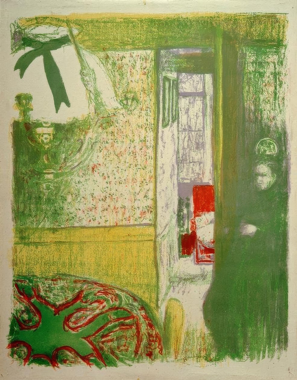 Interior com luminária suspensa de Edouard Vuillard