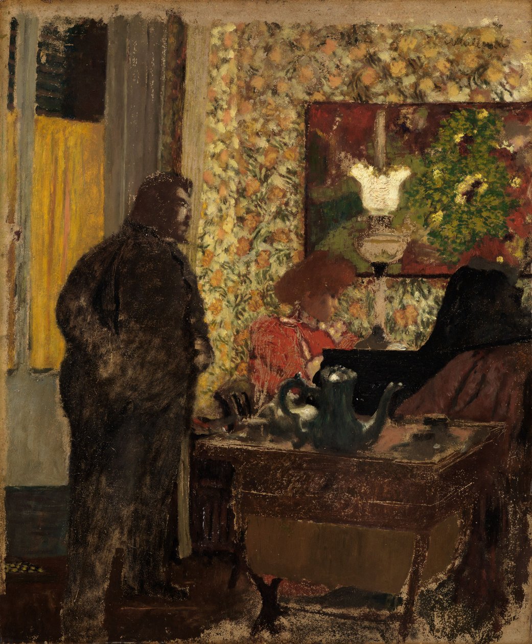 Interior com Misia Natanson ao piano de Edouard Vuillard