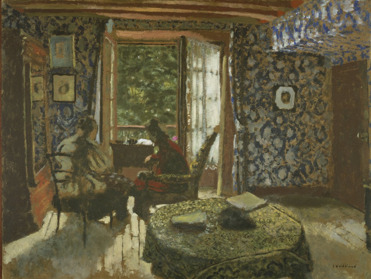 Interior, c.1900-1901 (óleo sobre papelão) de Edouard Vuillard