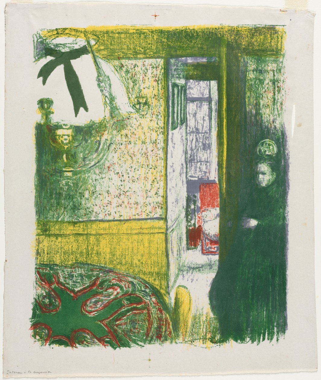 Interior com uma lâmpada pendurada de Edouard Vuillard