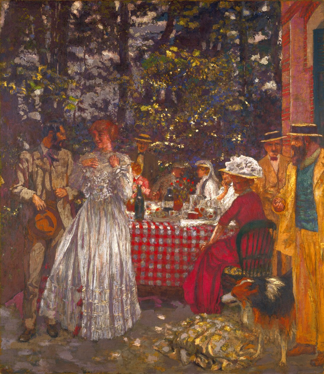 La terrasse a Vasouy, le dejeuner - Vuillard, edouard (1868-1940) The Terrace at Vasouy, the Lunch Oil on canvasse 1901 National Gallery, London 218,4x190 de Edouard Vuillard