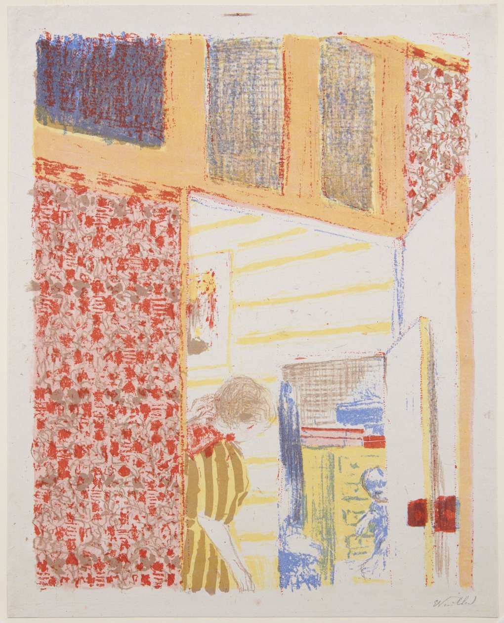 Landschaften und Innenräume: Innenraum mit rosa Tapete III de Edouard Vuillard