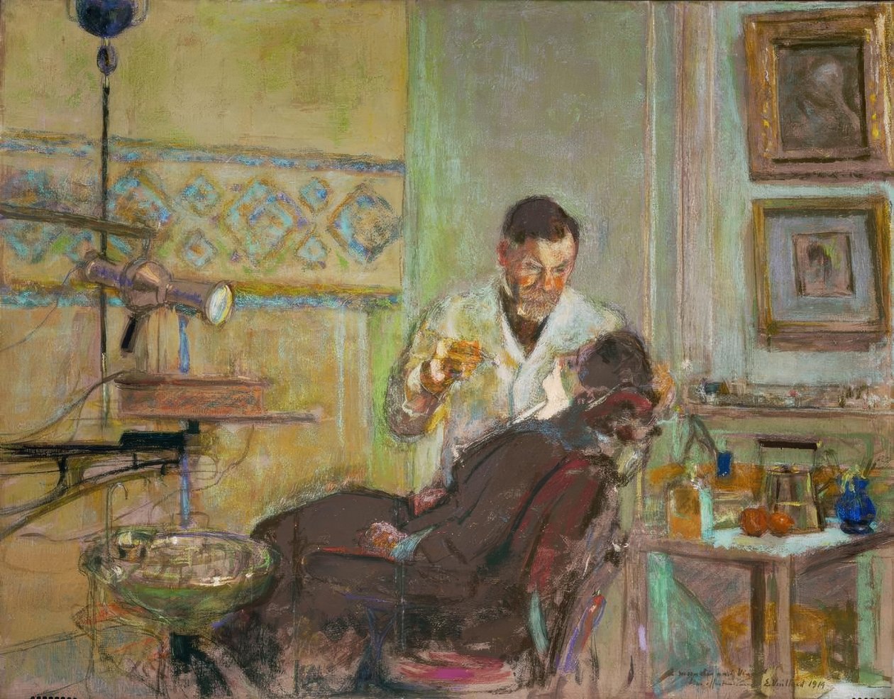 Dr. Georges Viau em seu consultório odontológico de Edouard Vuillard