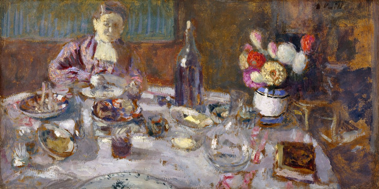 Almoço, 1901 (óleo sobre papelão) de Edouard Vuillard