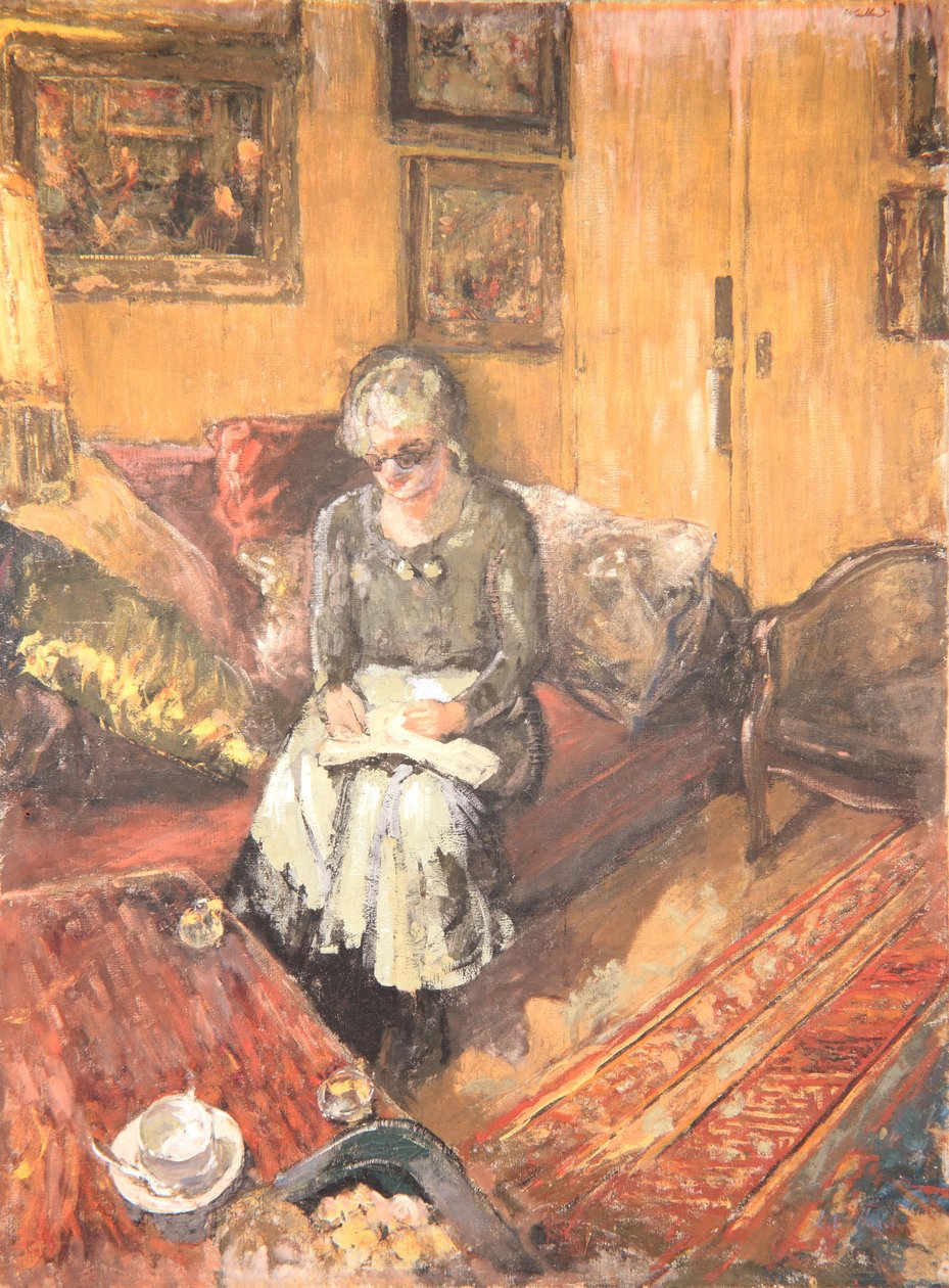 Madame Hessel no Boudoir, Rue de Nápoles, c.1935 (cinomose na tela) de Edouard Vuillard