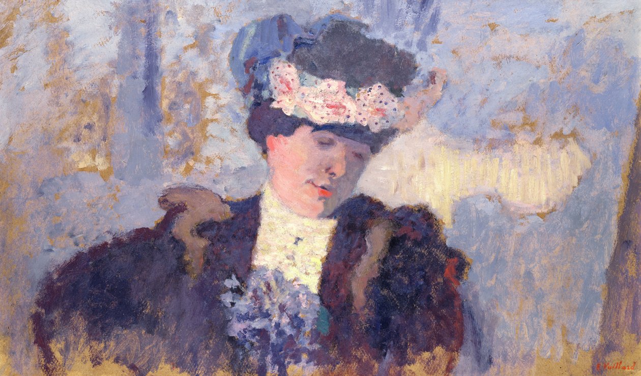 Madame Hessel usando um chapéu decorado com flores, c.1905 de Edouard Vuillard