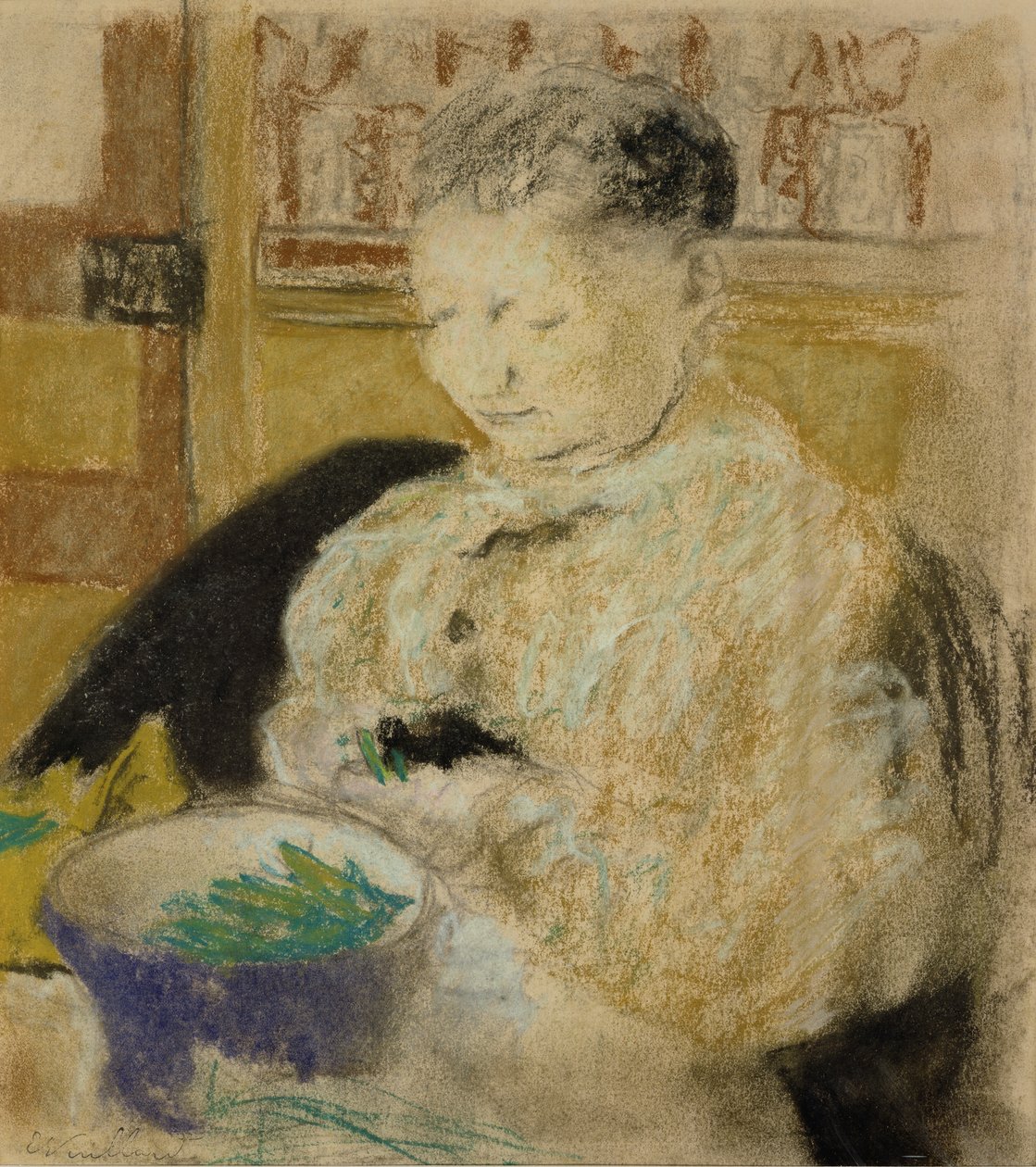 Madame Vuillard Podding Peas, 1905 de Edouard Vuillard