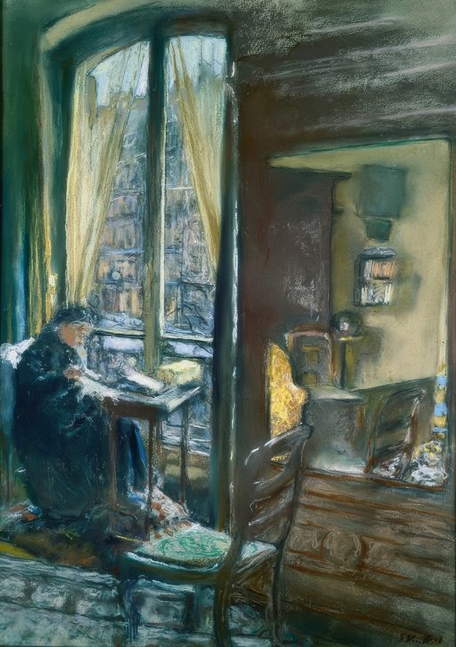 A senhora Vuillard está perto da janela, rue de Calais de Edouard Vuillard