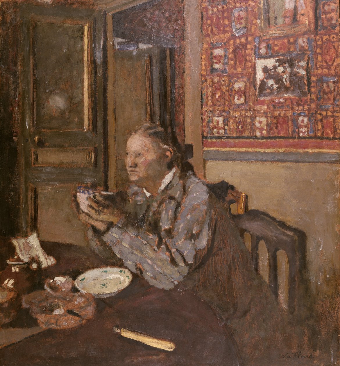 Madame Vuillard com uma tigela, 1898 de Edouard Vuillard