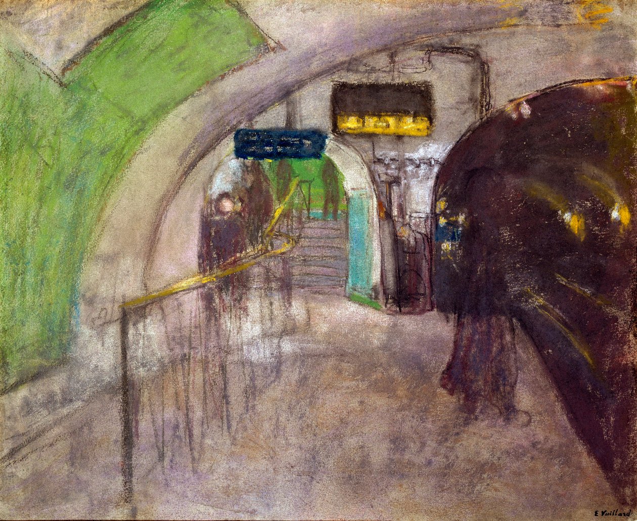 Vista das docas do metropolitano do metro, século XX (pintura) de Edouard Vuillard
