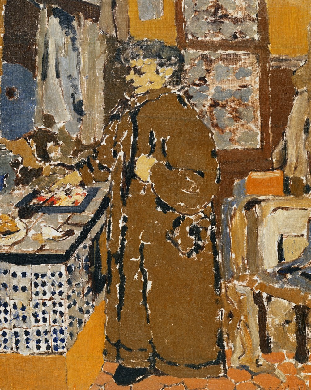 Senhora Vuillard na Interieur, c.1895 de Edouard Vuillard