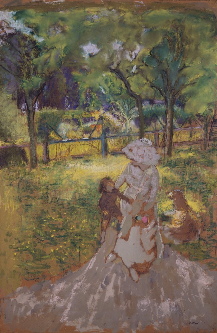 Mãe e filho no jardim de Edouard Vuillard