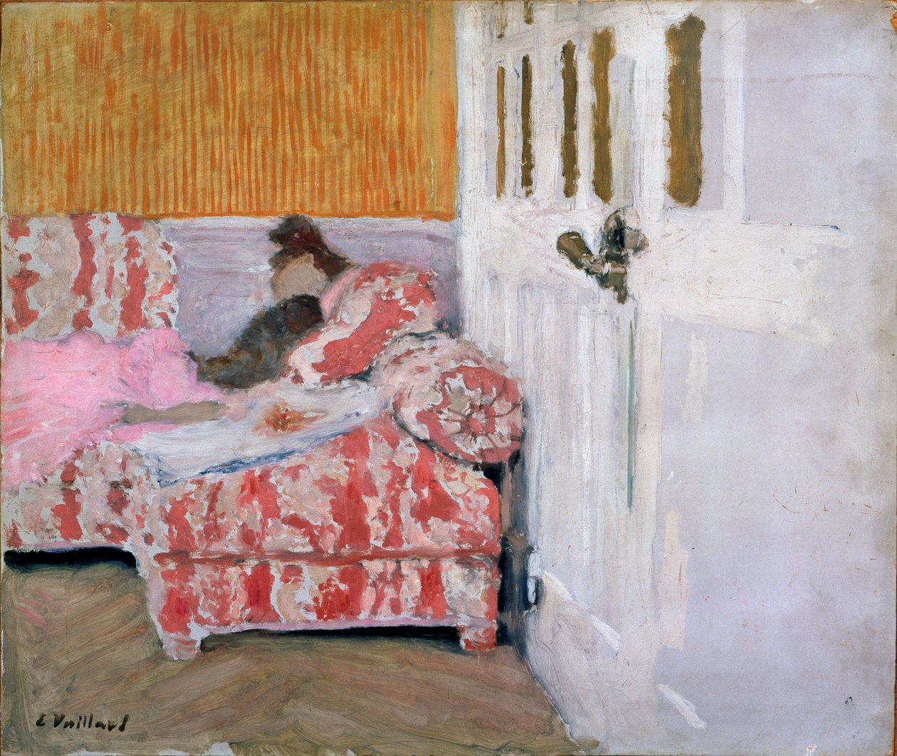 [No sofá A sala branca, 1890-1893. de Edouard Vuillard