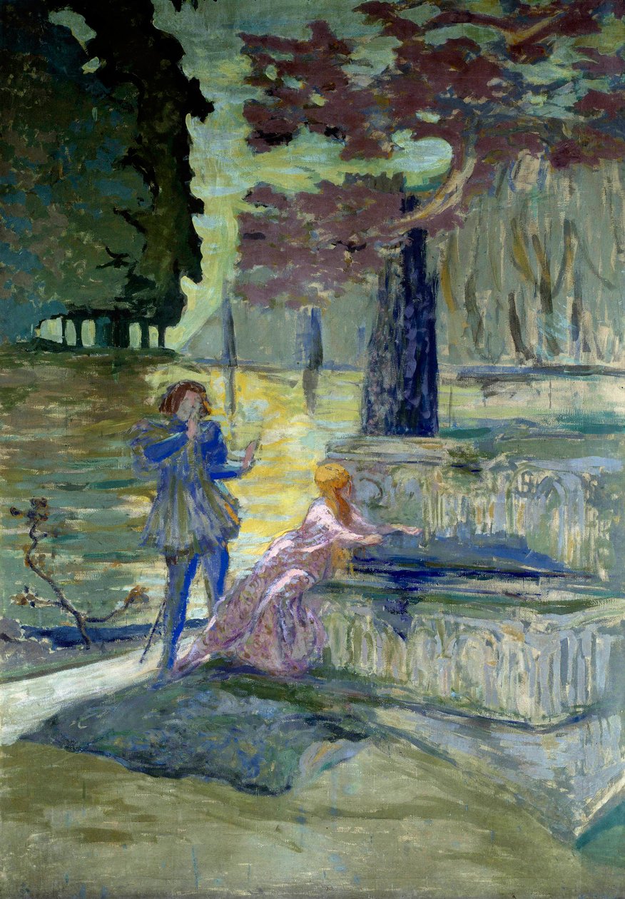 Pelleas et Melisande Ilustração para a ópera de Claude Debussy (1862-1918) com o mesmo nome. Pintura de Edouard Vuillard (1868-1940) Paris do século XX, Comédia dos Campos Elíseos de Edouard Vuillard