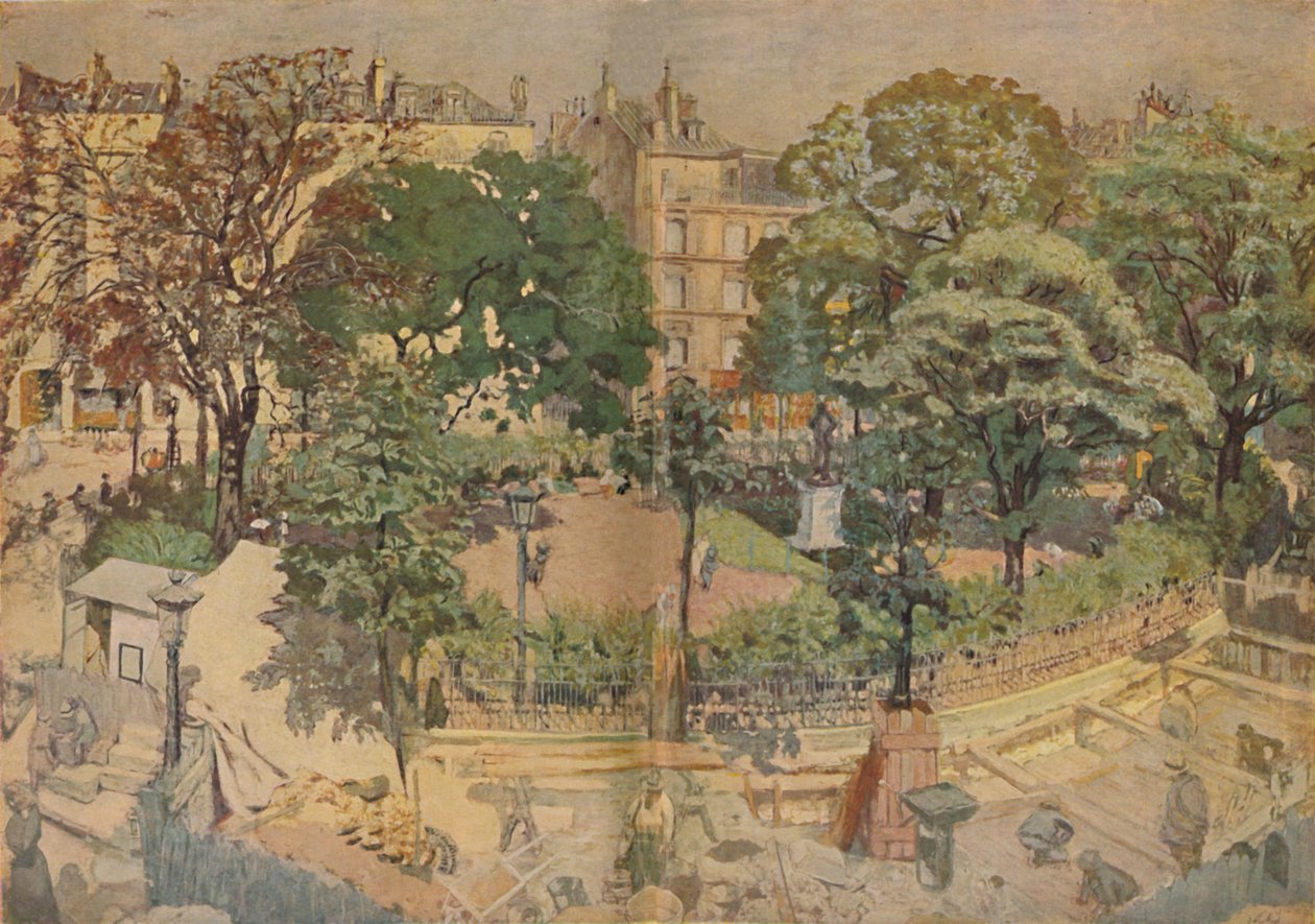 Praça Vintimille, vista da janela dos pintores 1917, 1917, 1946 de Edouard Vuillard