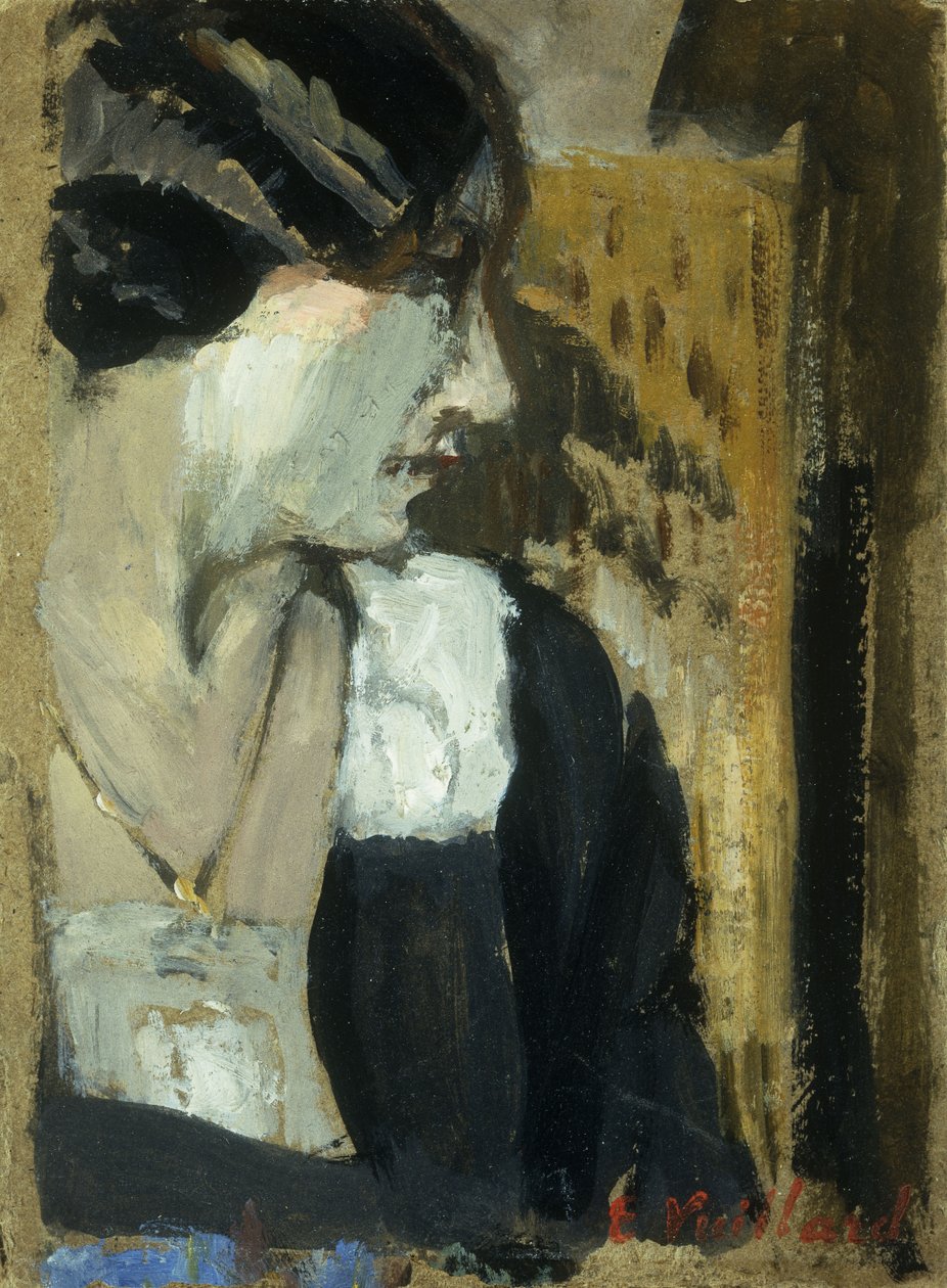 Perfil de uma mulher; Profil de Femme, de Edouard Vuillard