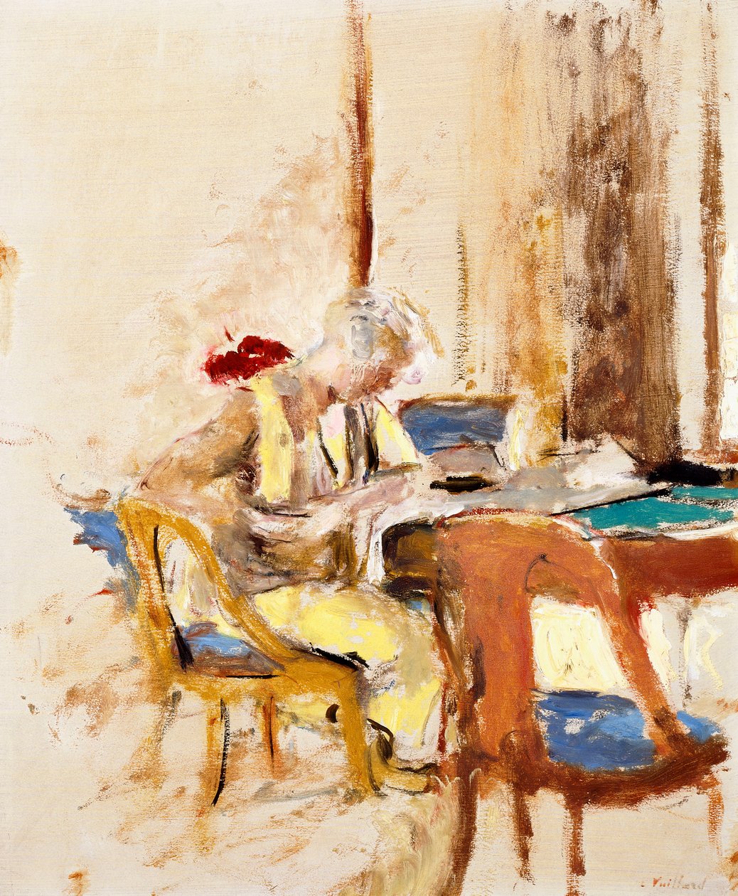 Leitura no pequeno salão de Edouard Vuillard