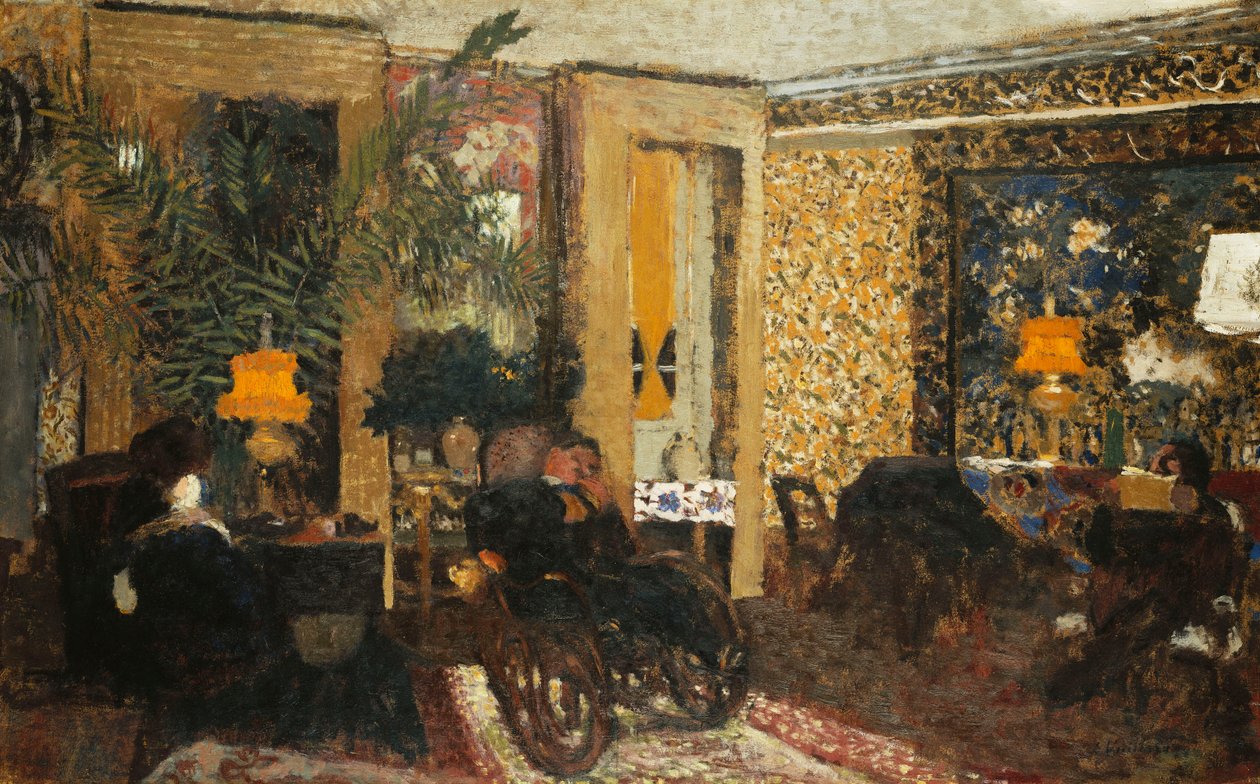 Quarto com Três Lâmpadas, Rue St. Florentin; O salão das três lâmpadas, Rue St. Florentin, 1899 de Edouard Vuillard