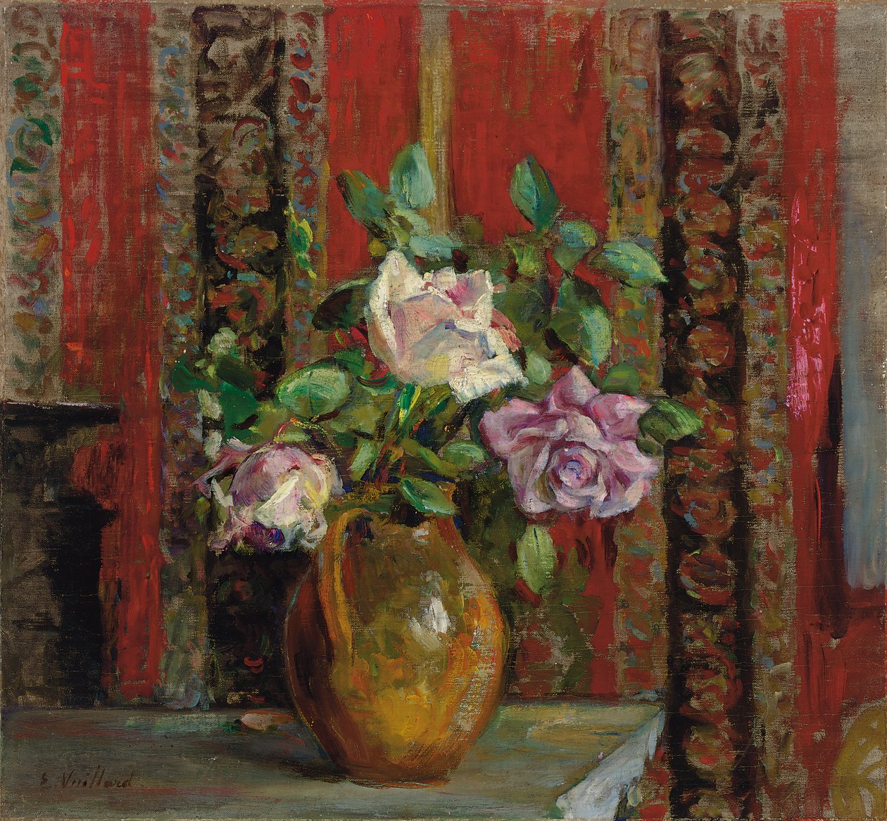 Rosas em uma jarra; Rosas em uma jarra, c.1905 de Edouard Vuillard