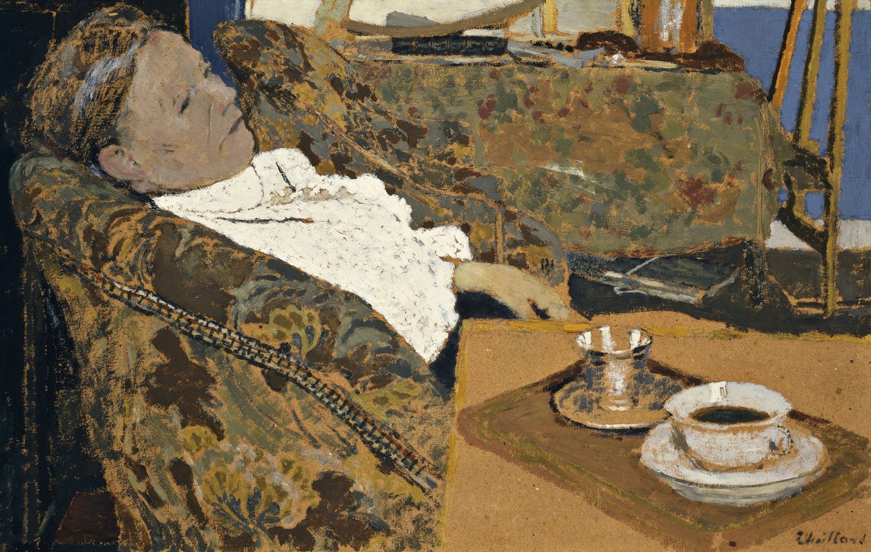 A Mãe do Artista Reclinou; La Mere de L "Artiste Descansando, c.1897 de Edouard Vuillard