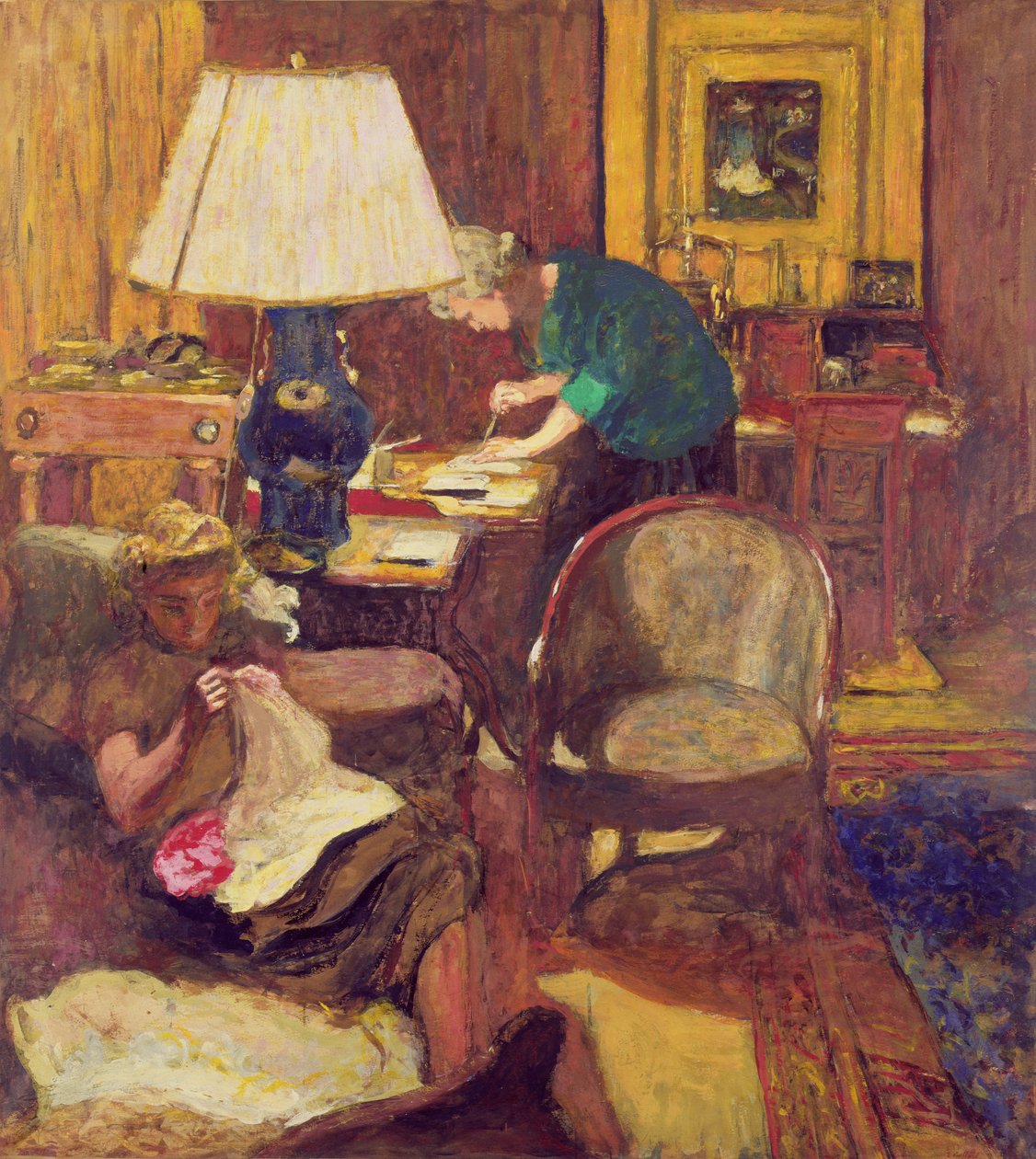 The Book Maker (óleo a bordo) de Edouard Vuillard