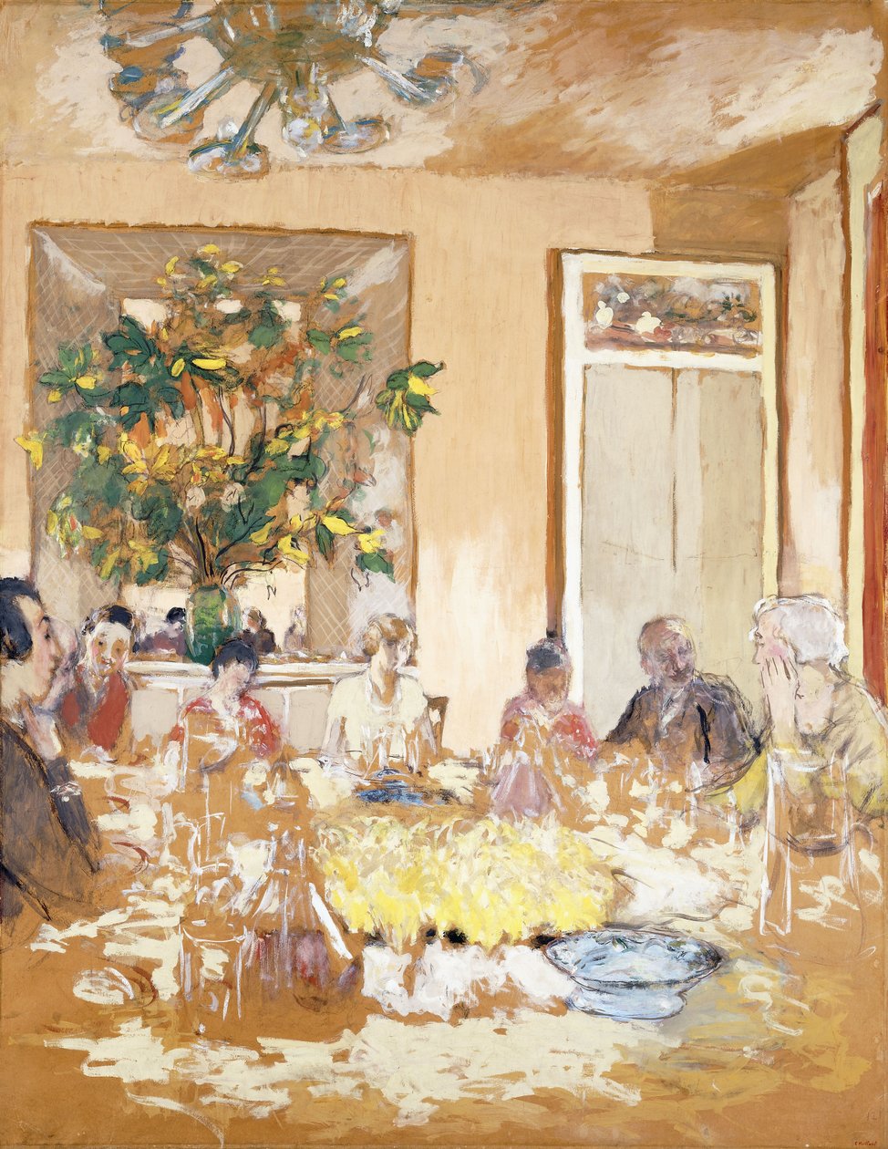 A sala de jantar no Clayes Chateau, 1938 de Edouard Vuillard