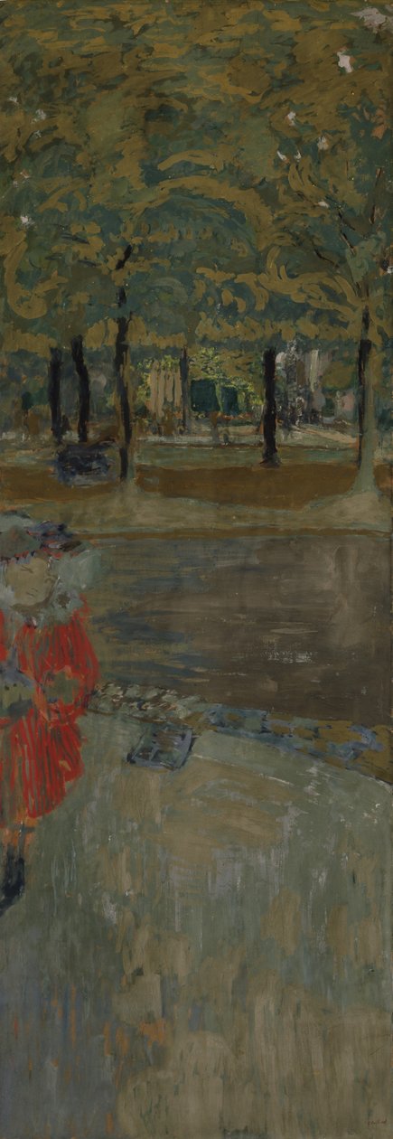 The Garden of La Muette à Passy, Paris, c.1906-1907 (distemper sobre papel sobre tela) de Edouard Vuillard